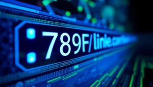 Clickable 789F link displayed on a modern smartphone screen with vibrant digital effects, guiding users to secure online platforms.