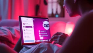 An intimate AI chat interface with a flirty chatbot.