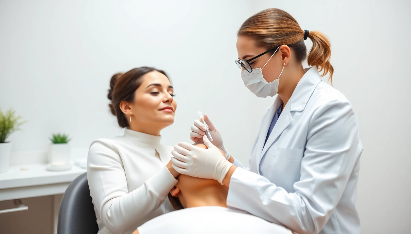 Professional Botox Behandlung in Zürich: A doctor expertly injecting Botox to reduce facial wrinkles in a modern clinic setting.
