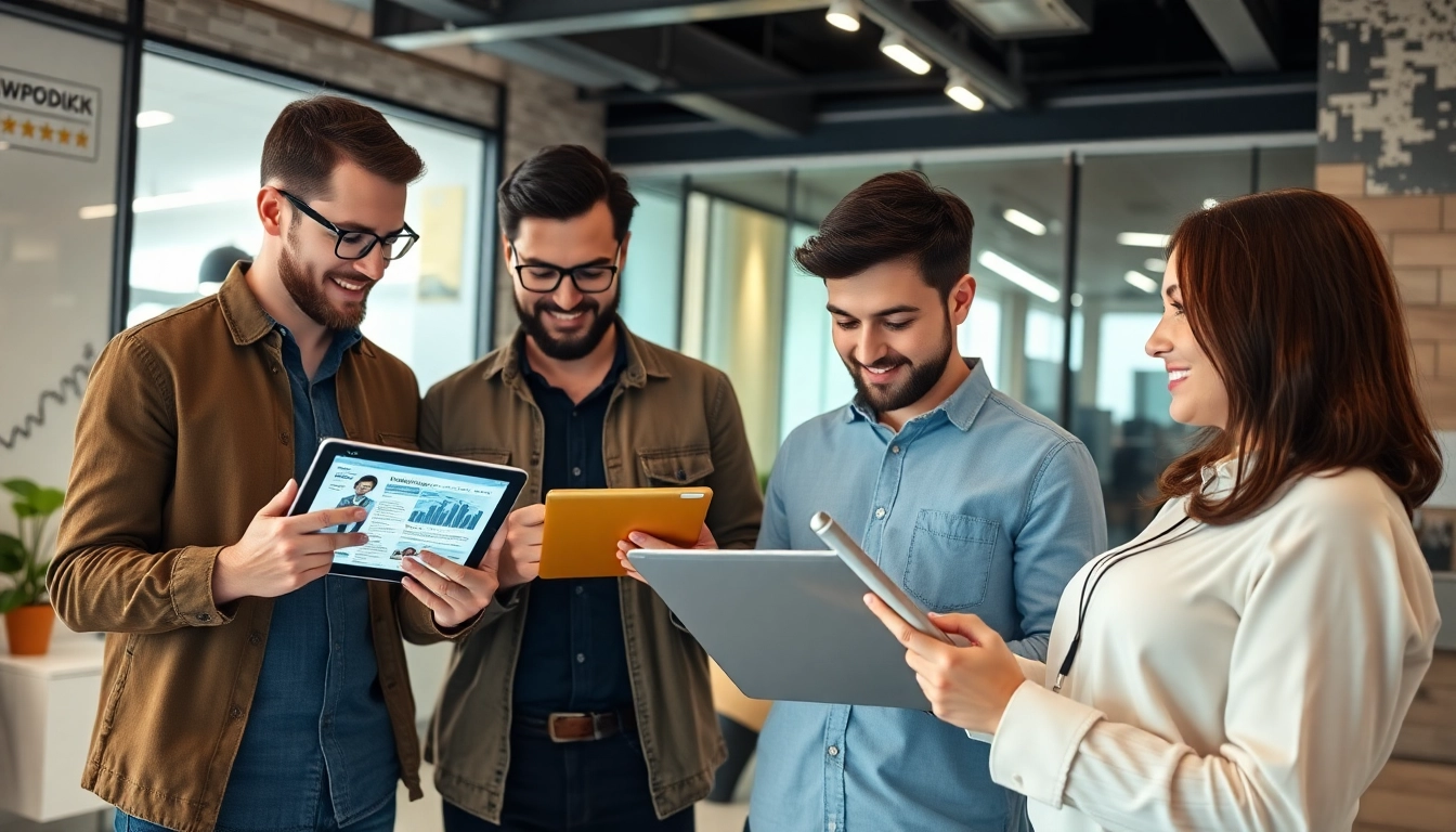 Business News for Startups entrepreneurs reviewing digital business news reports in a modern