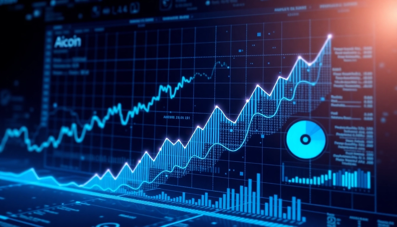 Aicoin cryptocurrency analysis with dynamic market data and blockchain visualization for investors